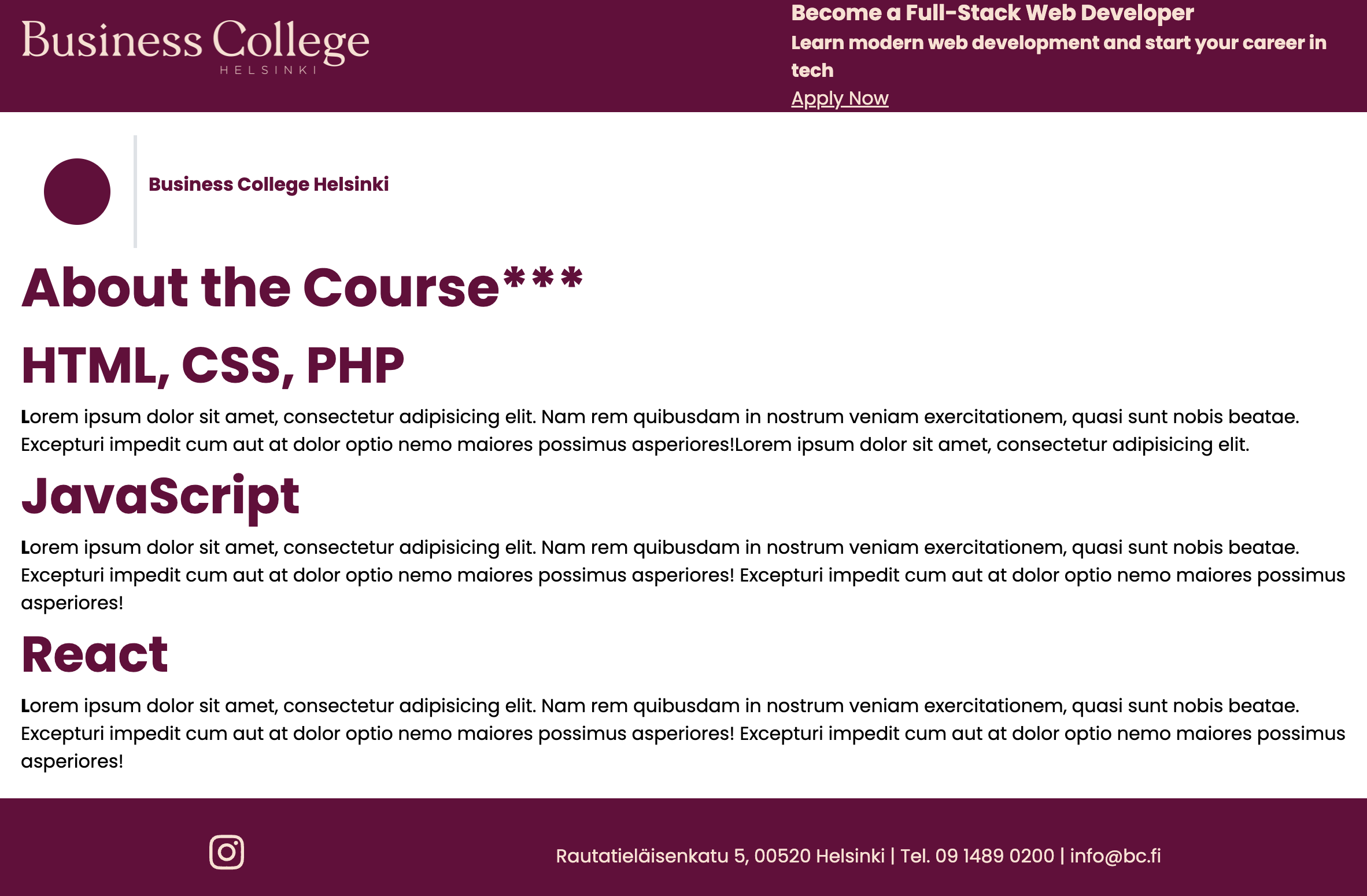 Photo Business College Hover